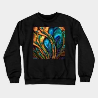 Dreamy Peacock Feathers Abstract Design Crewneck Sweatshirt